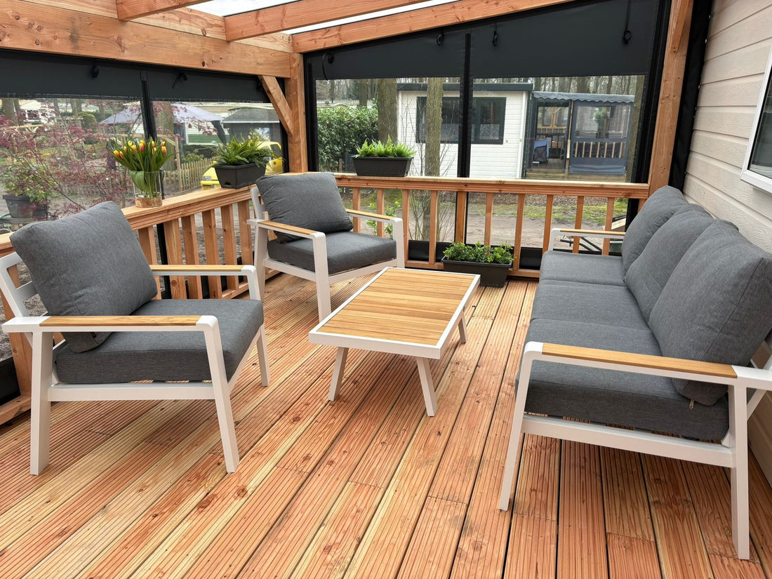 Aluminium Stuhl-Bank Loungeset – Weiß – Haus &amp; Heim