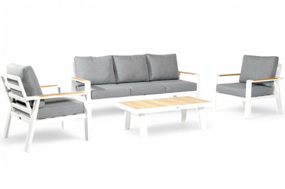 Aluminium Stuhl-Bank Loungeset – Weiß – Haus &amp; Heim