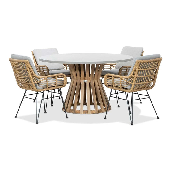 Haus &amp; Heim Gartenmöbelset 5-teilig (inklusive Kissen-Set)