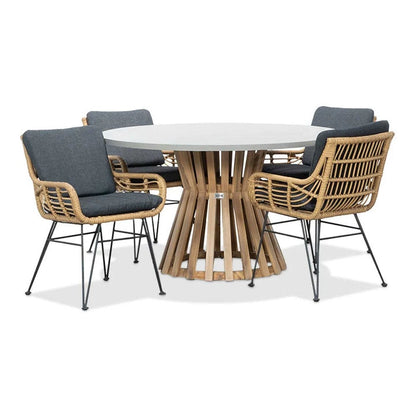 Haus &amp; Heim Gartenmöbelset 5-teilig (inklusive Kissen-Set)